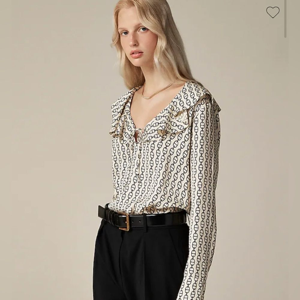 J. Crew Women’s Goldie Top in Chain-print Satin Size S NWT #CD055